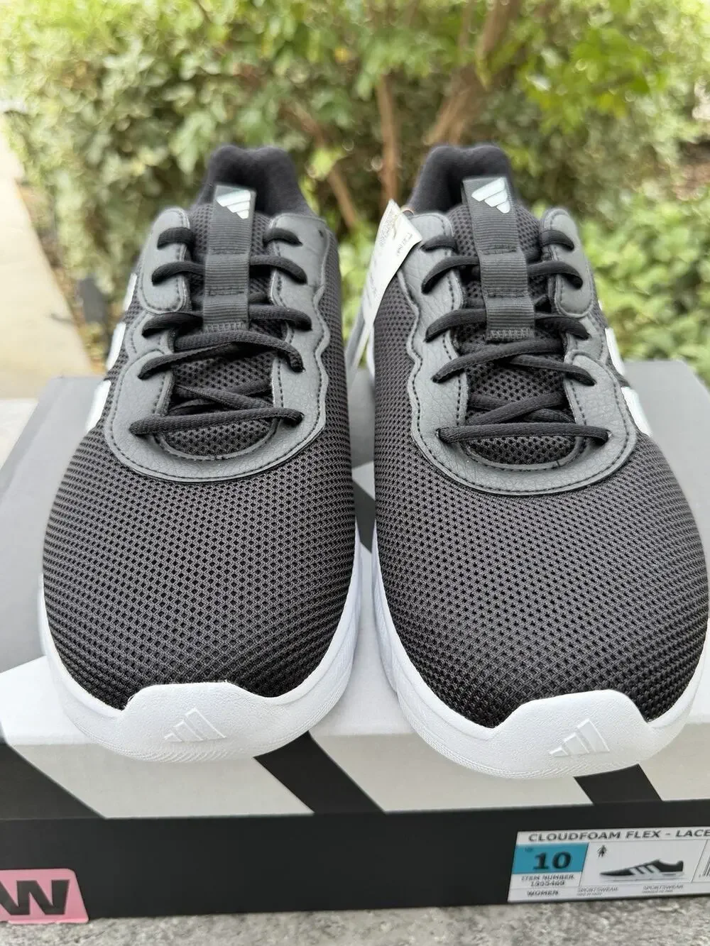 Adidas Arch Rise Cloudfoam Flex Laces Black Sneakers Women's 10 Wide Fit NWT